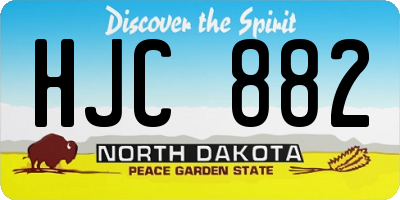 ND license plate HJC882