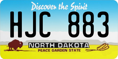 ND license plate HJC883
