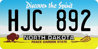 ND license plate HJC892