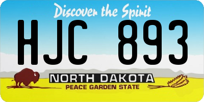 ND license plate HJC893