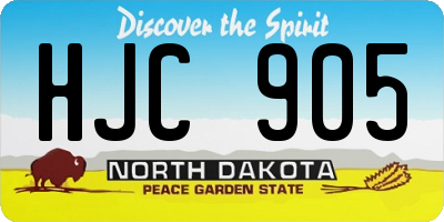 ND license plate HJC905