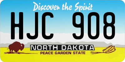 ND license plate HJC908