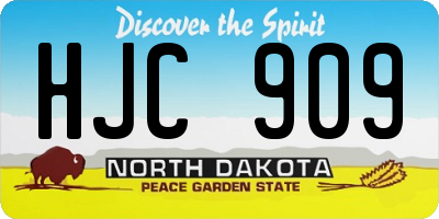 ND license plate HJC909