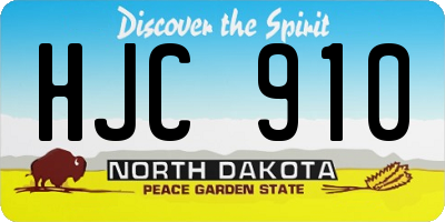 ND license plate HJC910