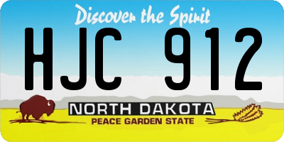 ND license plate HJC912