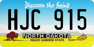 ND license plate HJC915