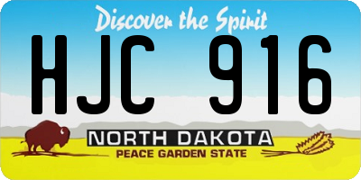 ND license plate HJC916