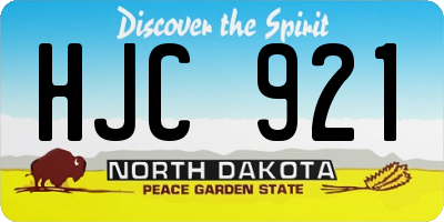 ND license plate HJC921