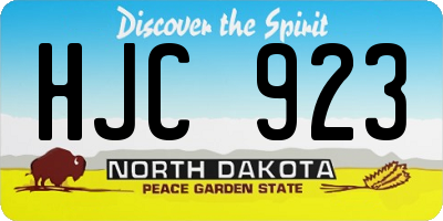 ND license plate HJC923