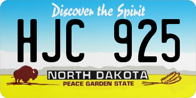 ND license plate HJC925