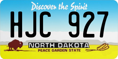 ND license plate HJC927