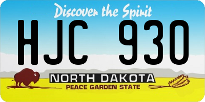 ND license plate HJC930