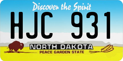 ND license plate HJC931