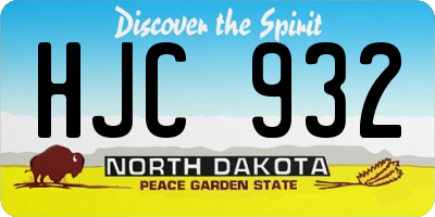 ND license plate HJC932