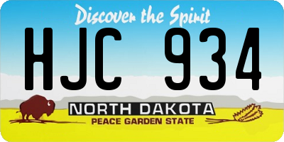 ND license plate HJC934