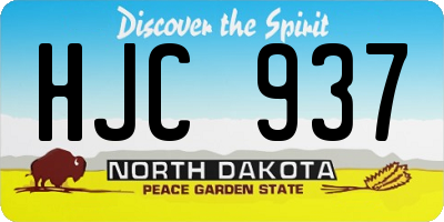 ND license plate HJC937