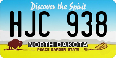 ND license plate HJC938