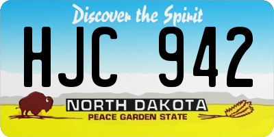 ND license plate HJC942