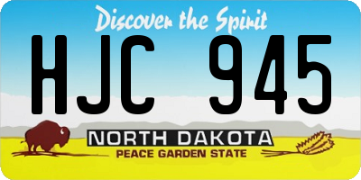 ND license plate HJC945