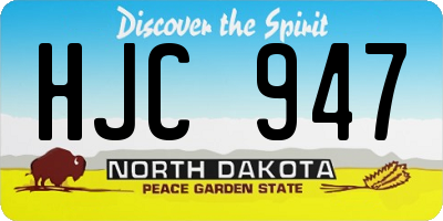 ND license plate HJC947