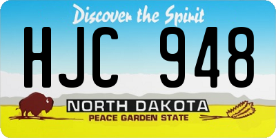 ND license plate HJC948