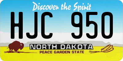 ND license plate HJC950