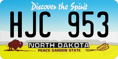 ND license plate HJC953