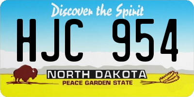 ND license plate HJC954