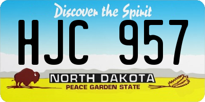 ND license plate HJC957