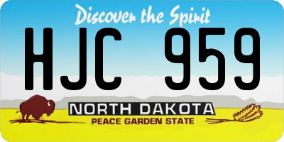 ND license plate HJC959