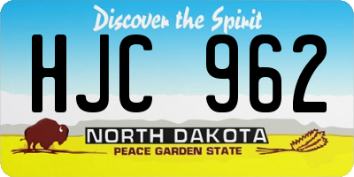 ND license plate HJC962