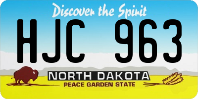 ND license plate HJC963