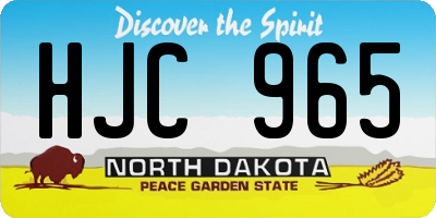 ND license plate HJC965