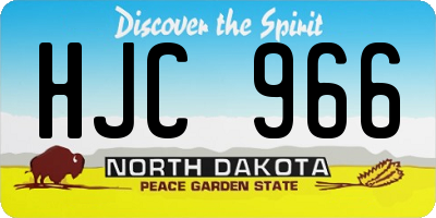 ND license plate HJC966