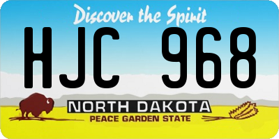 ND license plate HJC968