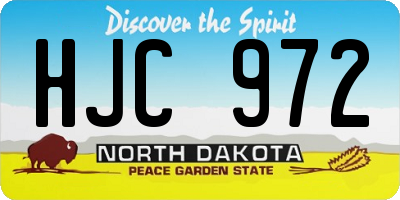 ND license plate HJC972