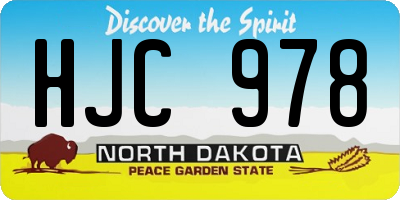 ND license plate HJC978