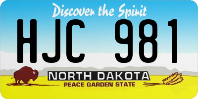 ND license plate HJC981