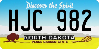 ND license plate HJC982