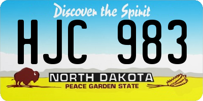 ND license plate HJC983