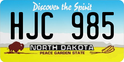 ND license plate HJC985