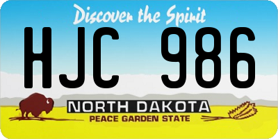 ND license plate HJC986