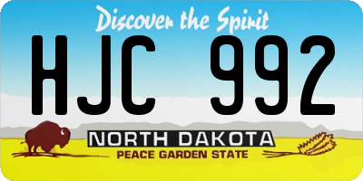 ND license plate HJC992