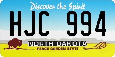 ND license plate HJC994