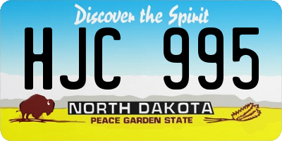 ND license plate HJC995