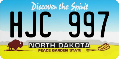 ND license plate HJC997