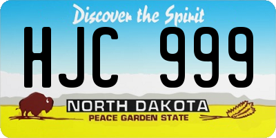 ND license plate HJC999