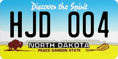 ND license plate HJD004