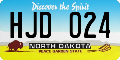 ND license plate HJD024