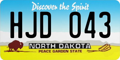 ND license plate HJD043